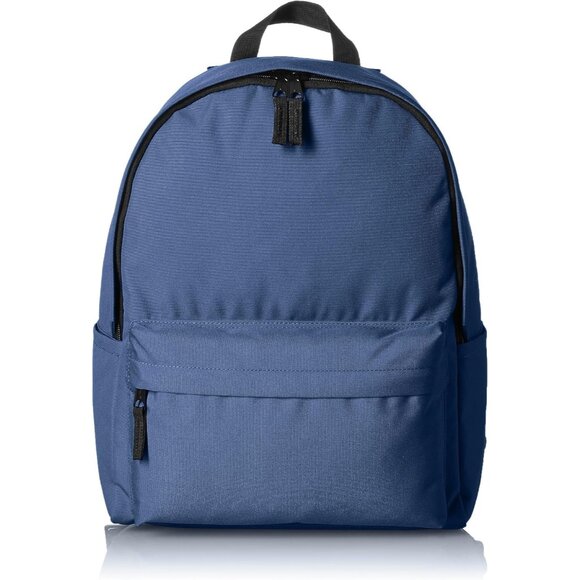 🆕 Men Blue Classic School Featuring Adjustable Padded Double-Zipper Backpack - Picture 1 of 7